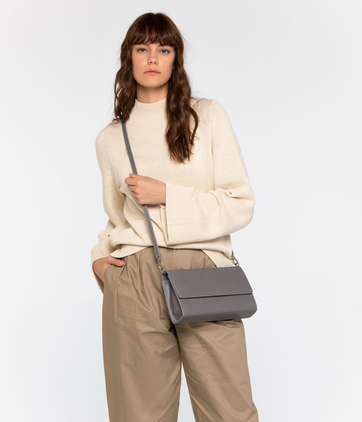 DREWLG Large Vegan Crossbody Bag - Vintage | Color: Shadow - variant::Shadow