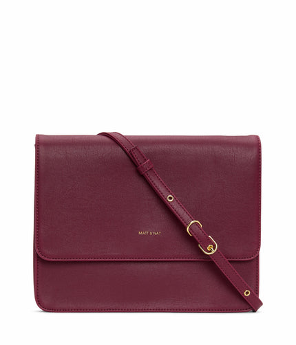 LYSA Vegan Crossbody Bag - Vintage | Color: Red- variant::garnet