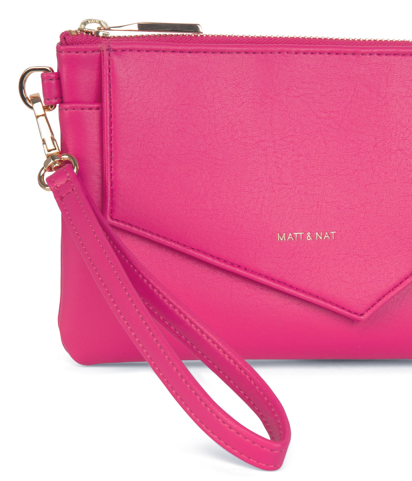 NIA Vegan Zippered Wallet - Arbor | Color: Pink - variant::dragonfruit