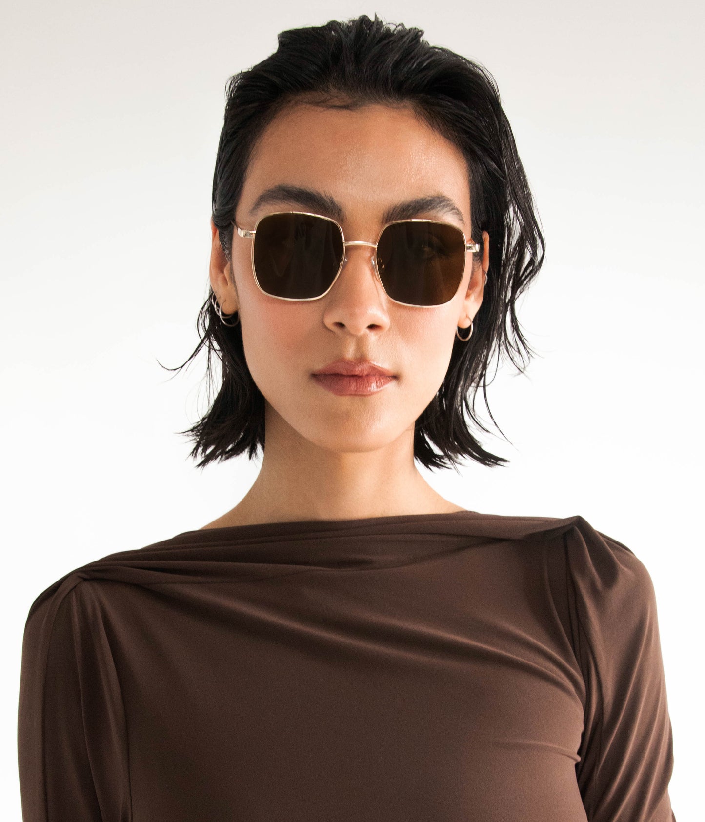 KAYASM Small Square Sunglasses | Color: Gold, Yellow - variant::gold