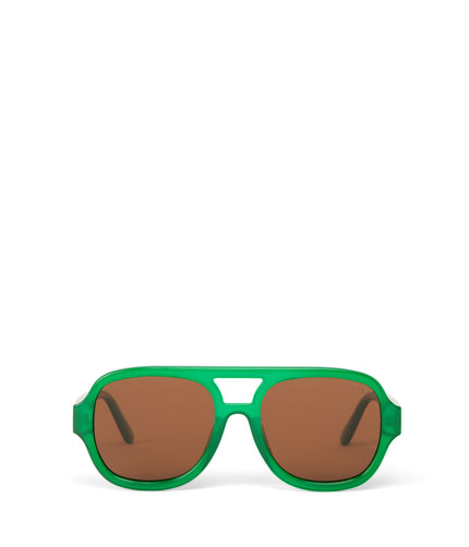 CHOI-2 Recycled Aviator Sunglasses | Color: Green, Brown - variant::green