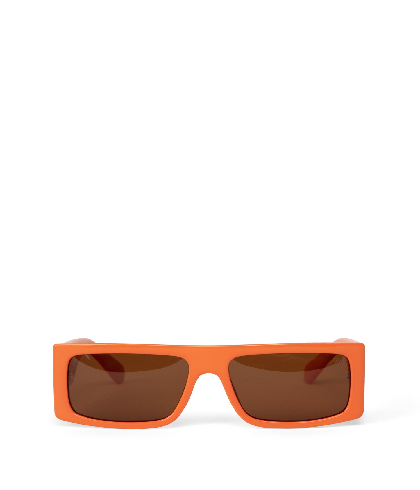 SAWAI-2 Recycled Rectangle Sunglasses | Color: Orange, Brown - variant::orange