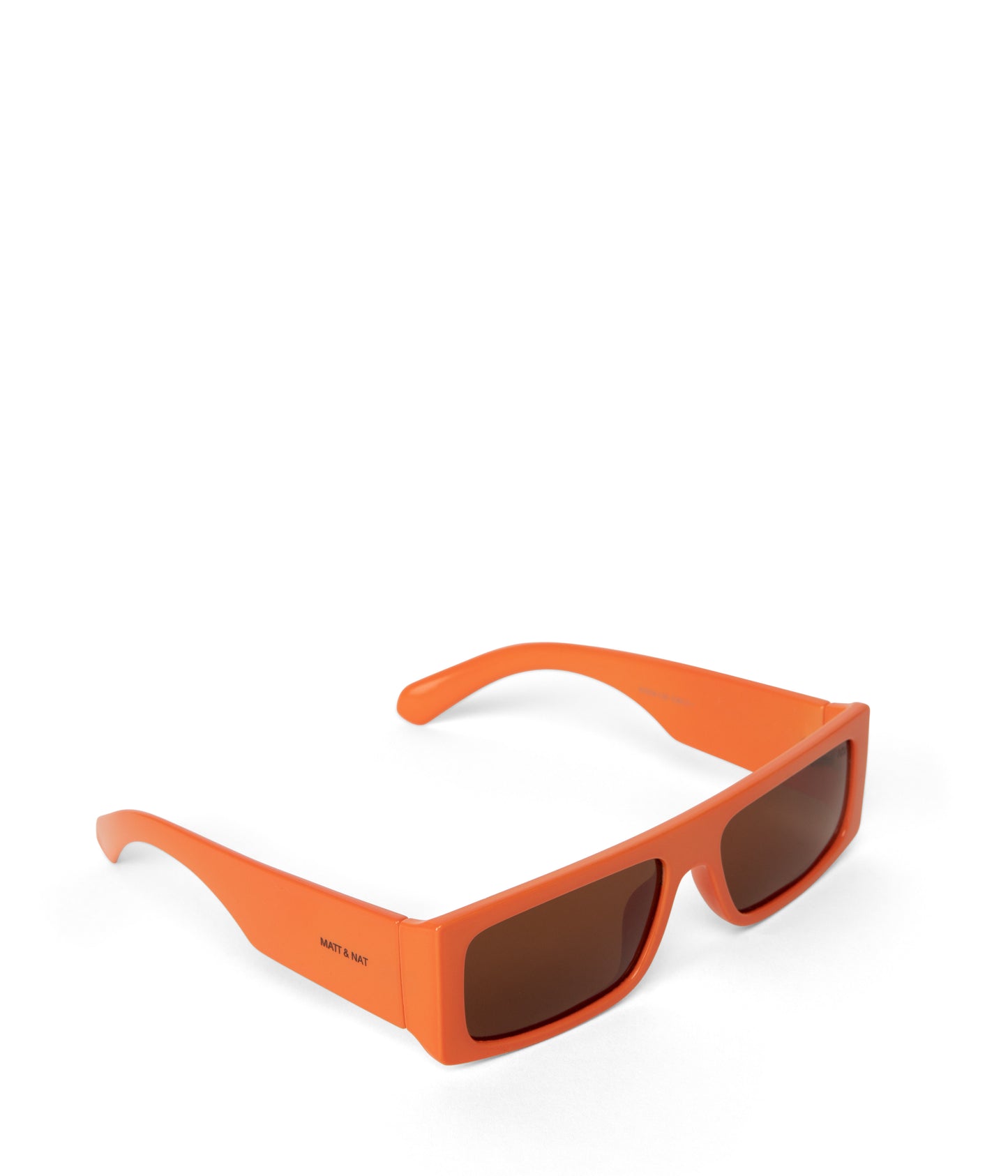 SAWAI-2 Recycled Rectangle Sunglasses | Color: Orange, Brown - variant::orange