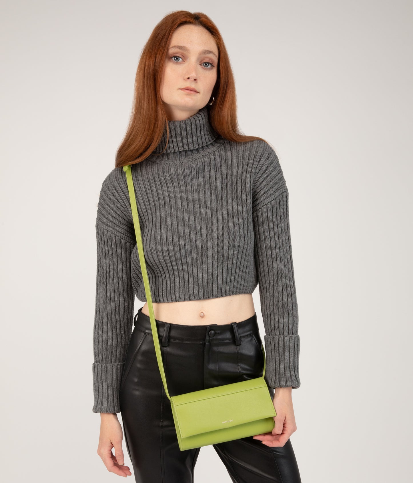 LETTE Vegan Wallet Crossbody Bag - Vintage | Color: Green - variant::honeydew