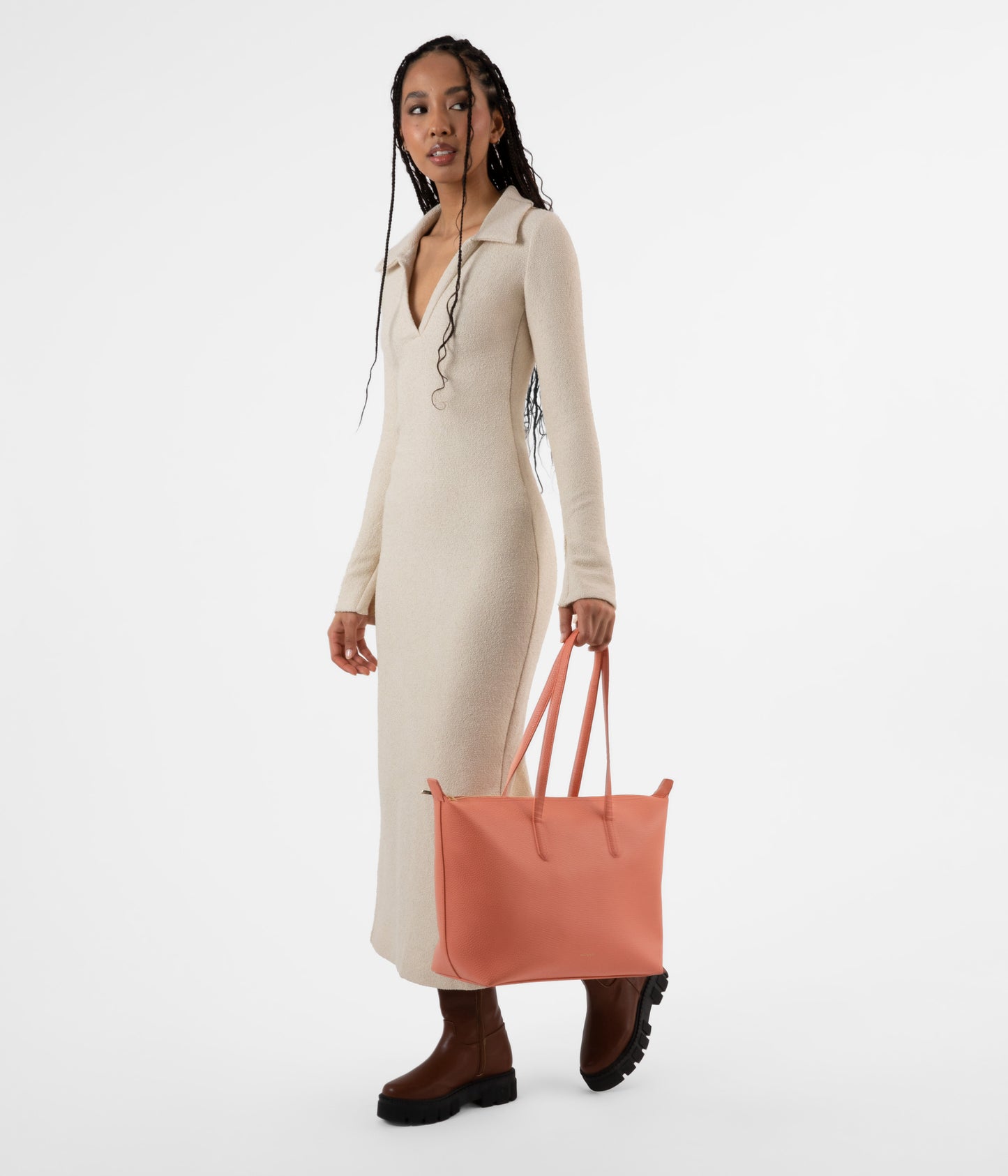 ABBI Vegan Tote Bag - Purity | Color: Orange, Pink - variant::plush