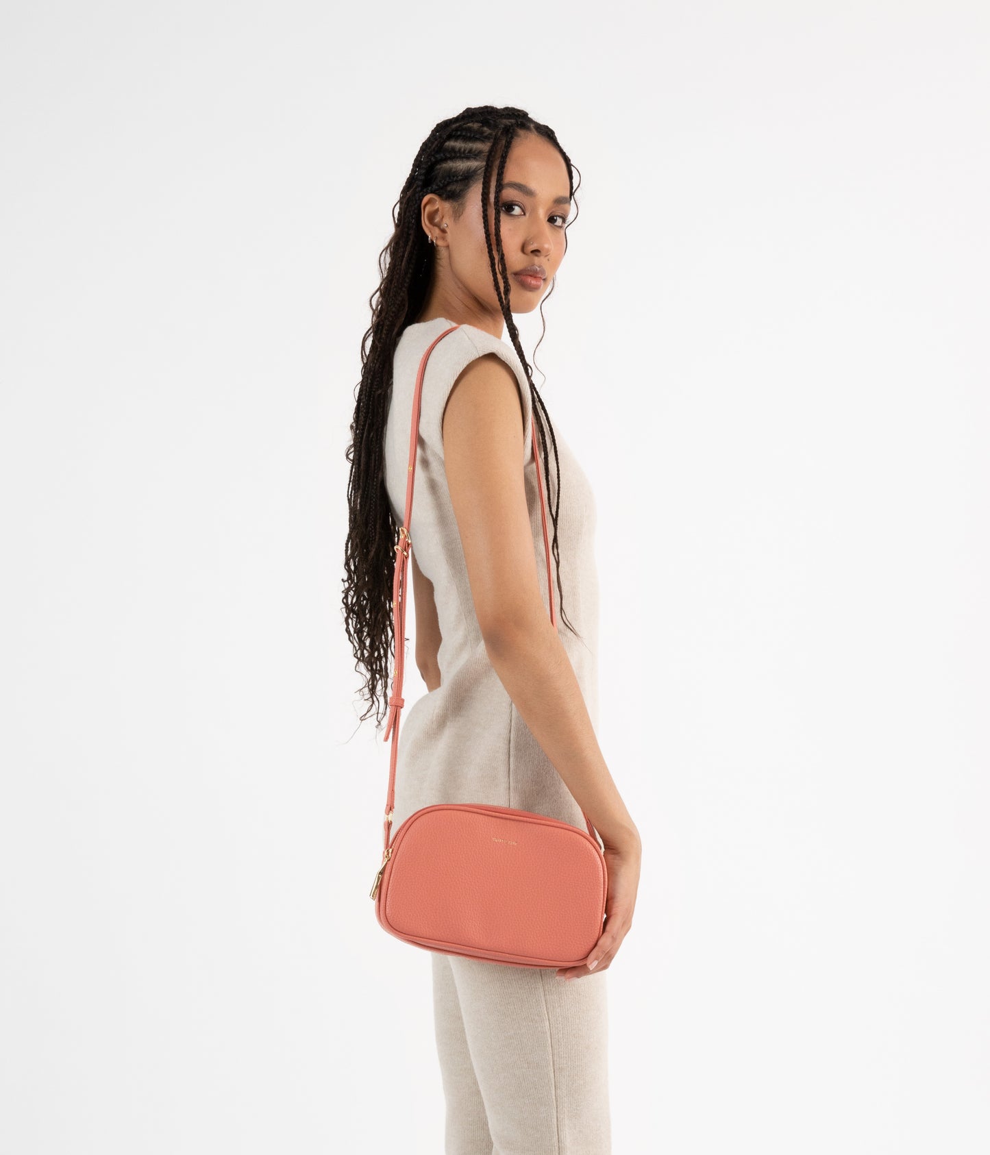 PAIR Vegan Crossbody Bag - Purity | Color: Orange, Pink - variant::plush