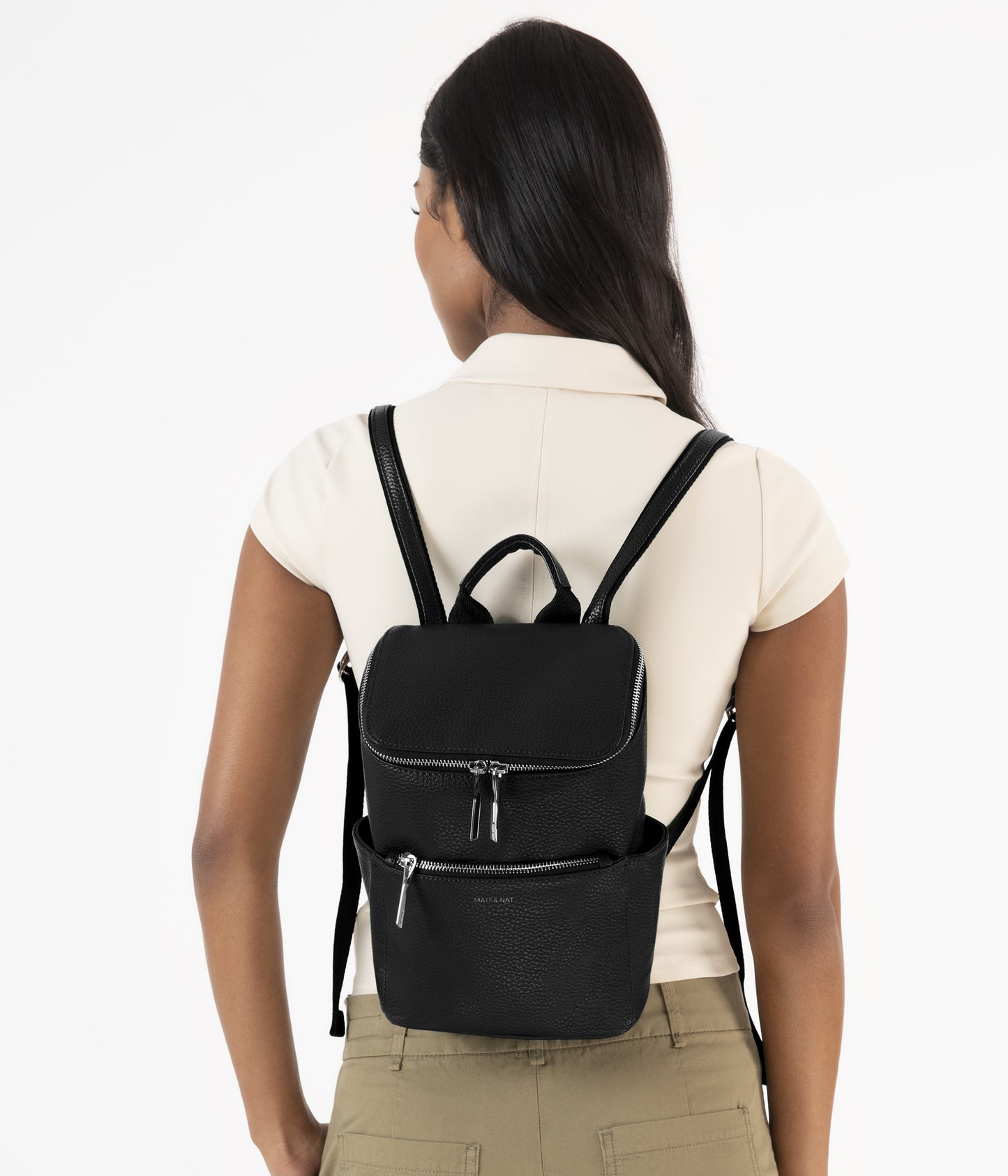 BRAVESM Small Vegan Backpack - Purity | Color: Black - variant::black