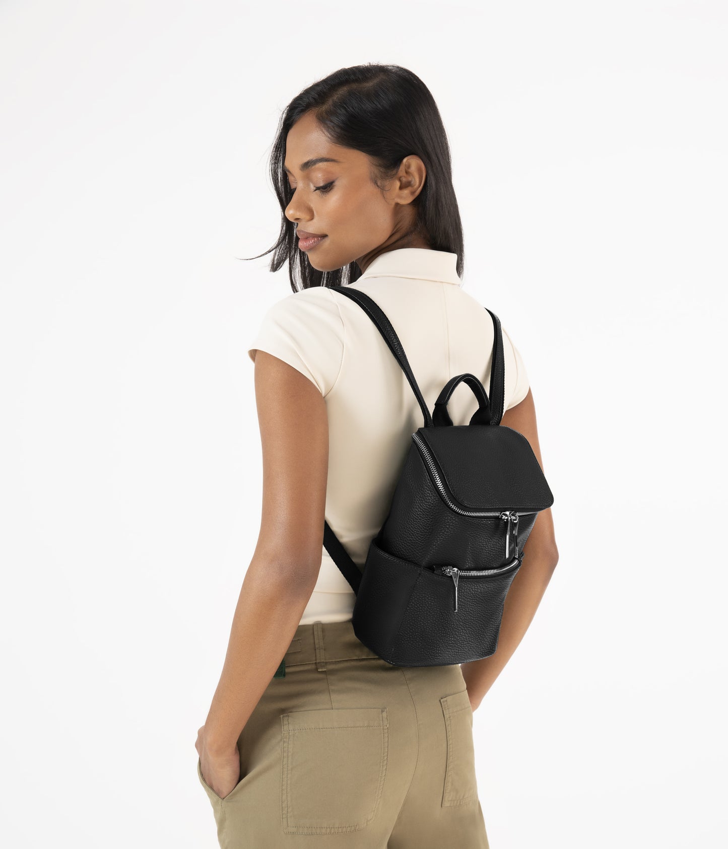 BRAVESM Small Vegan Backpack - Purity | Color: Black - variant::black