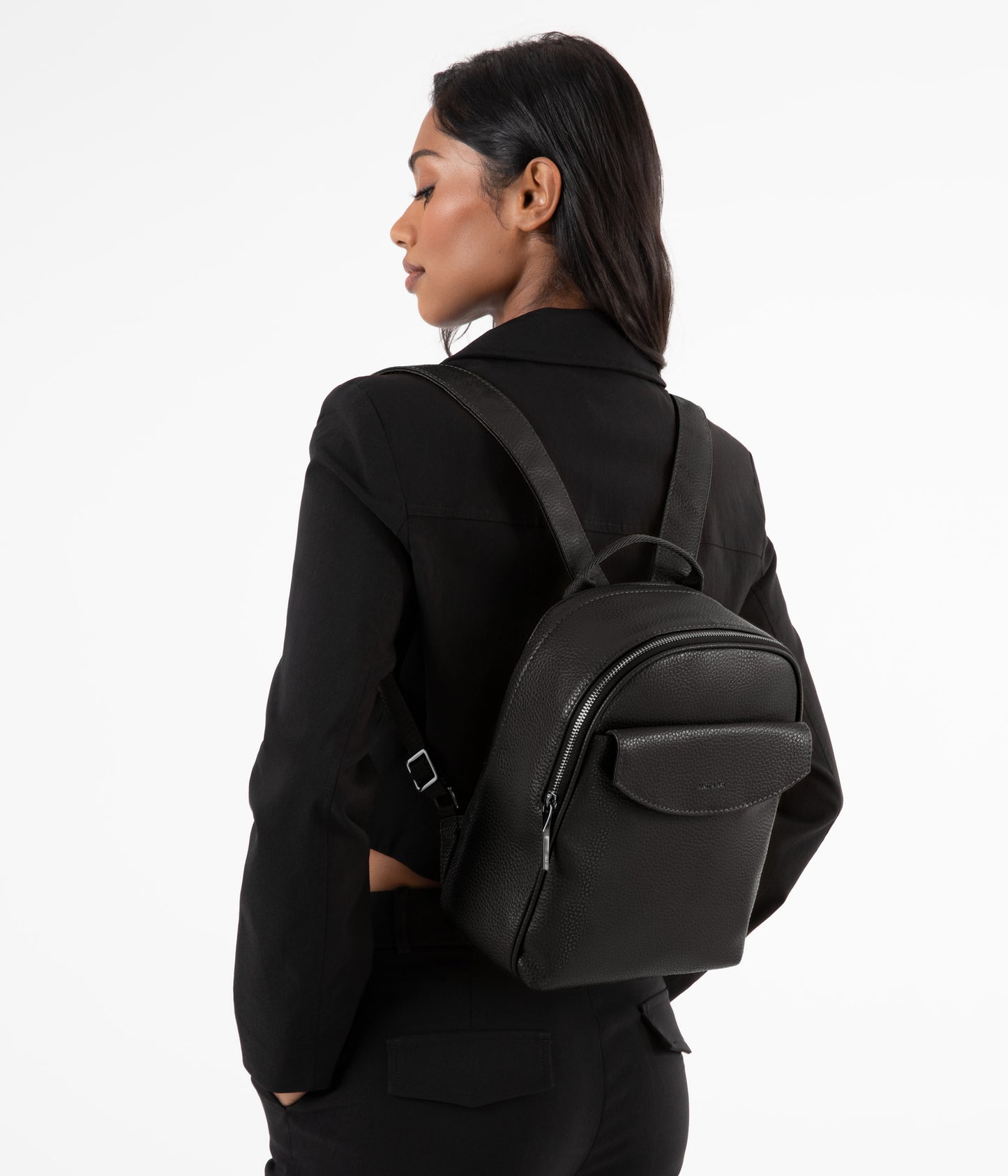 HARLEM Small Vegan Backpack - Purity | Color: Black - variant::black