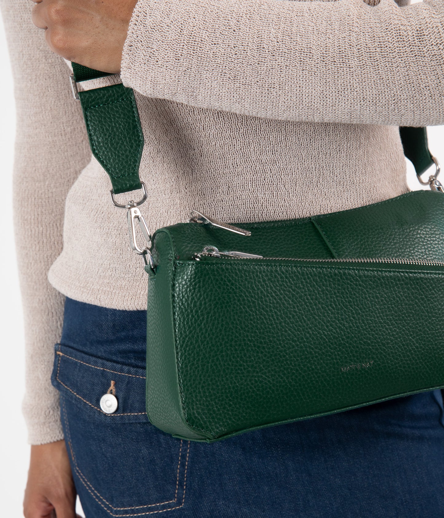 JANICE Vegan Crossbody Bag - Purity | Color: Green - variant::empress