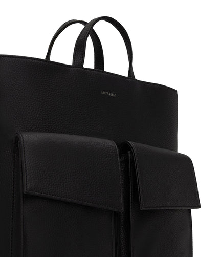 MYRON Vegan Backpack - Purity | Color: Black - variant::black