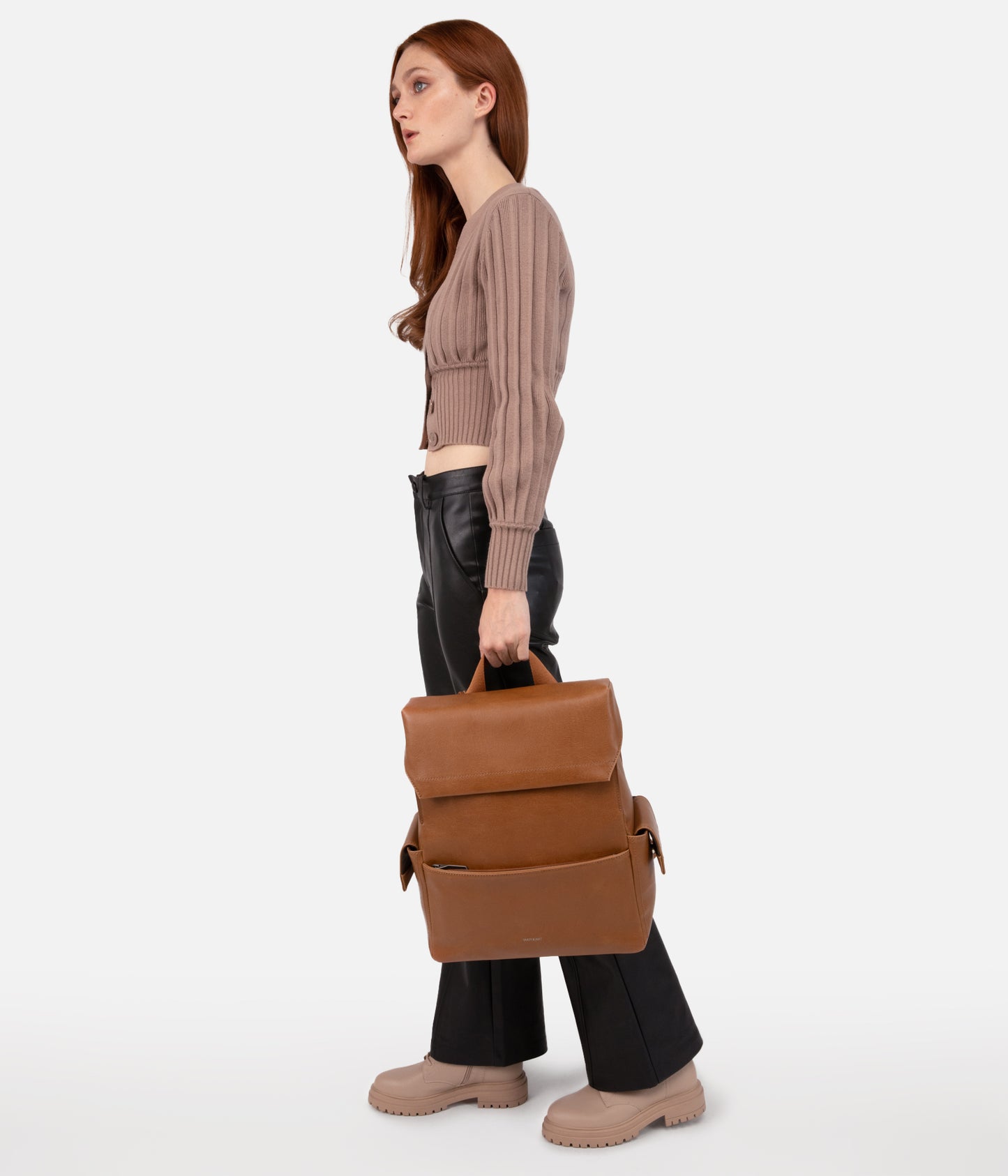 MIKAL Vegan Backpack - Vintage | Color: Brown - variant::chili