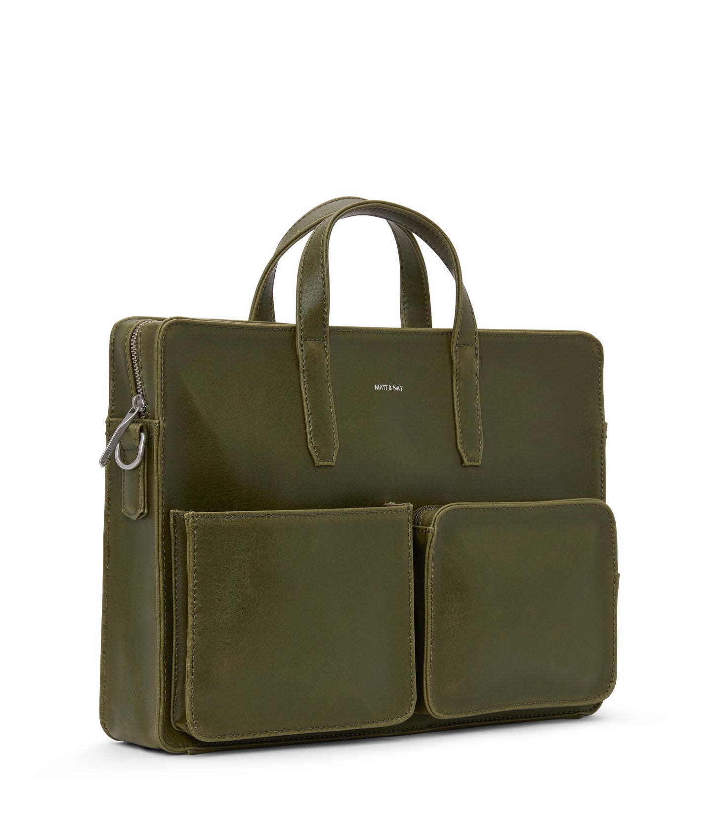 SOREN Vegan Briefcase - Vintage | Color: Green - variant::olive