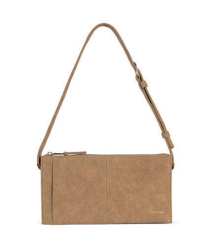 SAIGE Vegan Shoulder Bag – Solstice | Color: Latte - variant::latte