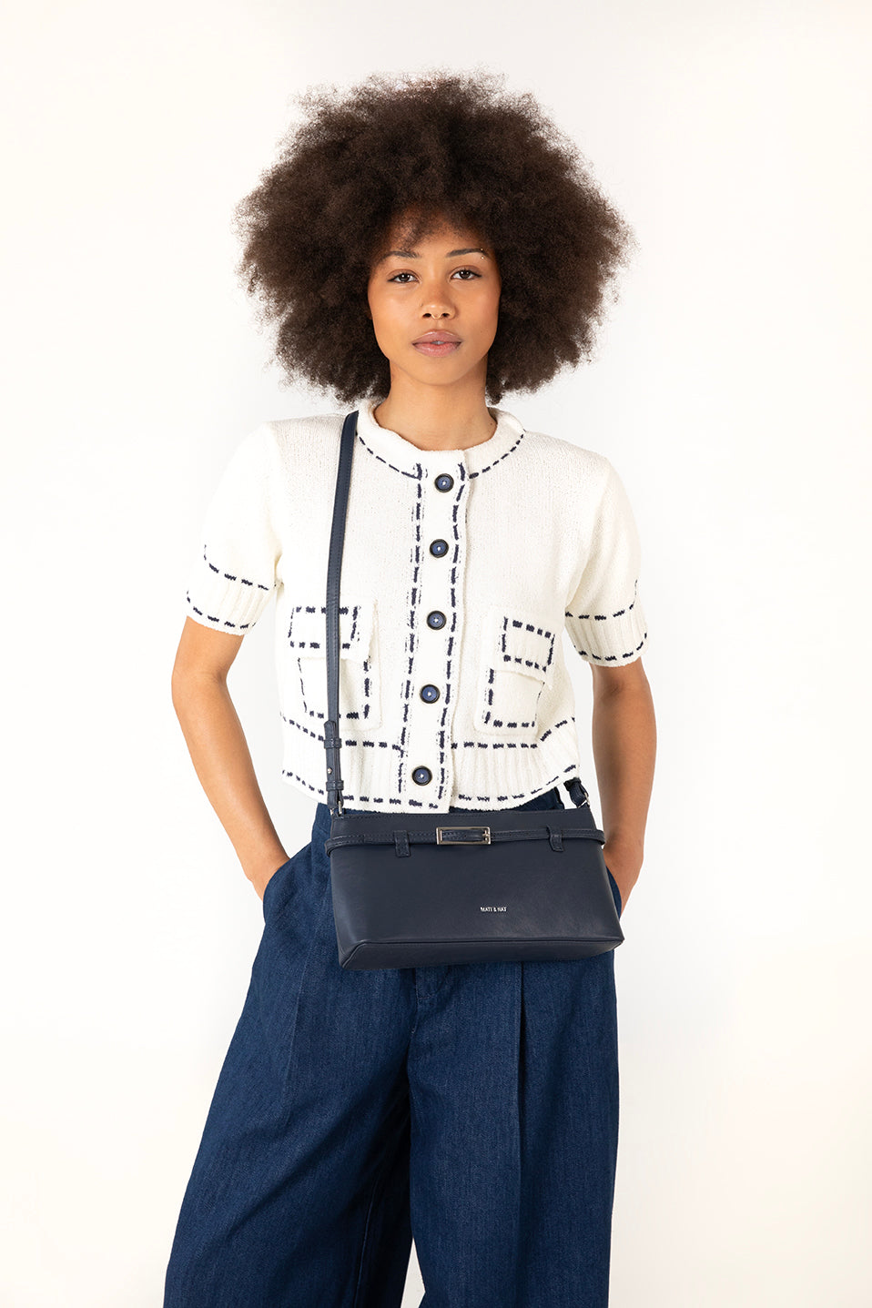 MIREILLE Vegan Clutch - Forum | Color: Blue - variant::navy