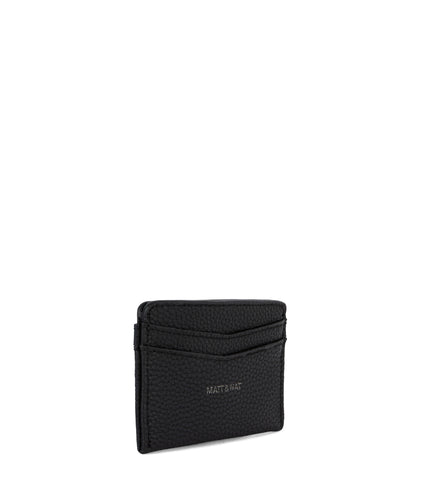 JUNYA Vegan Card Holder - Grain | Color: Black - variant::black