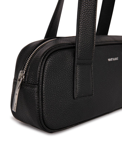 LEMUR Vegan Satchel – Grain | Color: Black - variant::black