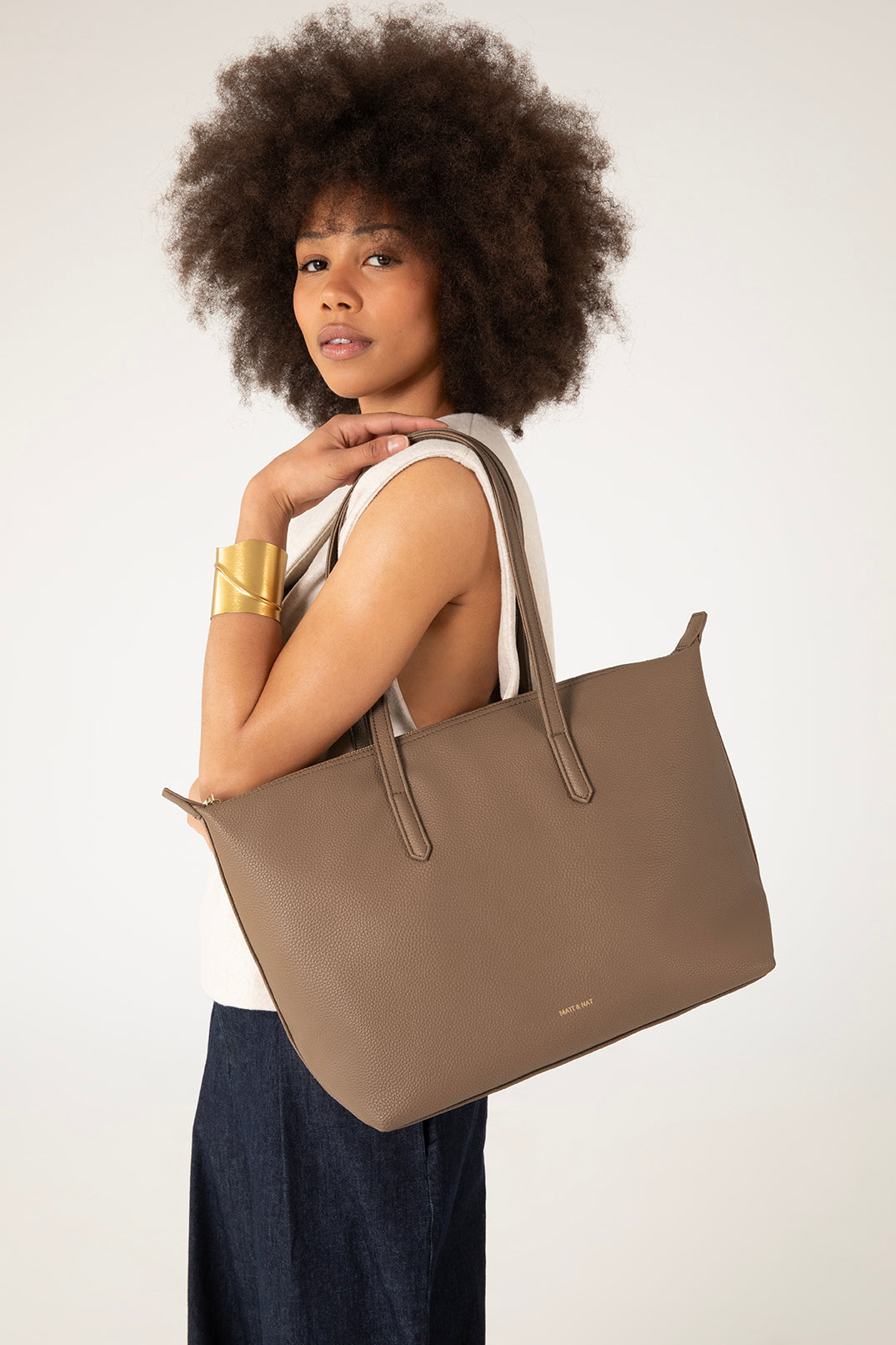 ABBI Vegan Tote Bag - Grain | Color: Quartz - variant::quartz
