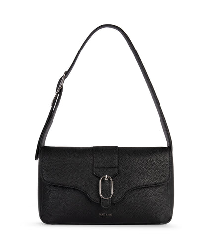 ISABELLE Vegan Shoulder Bag – Grain | Color: Black - variant::black