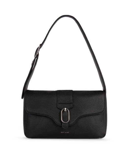 ISABELLE Vegan Shoulder Bag – Grain | Color: Black - variant::black