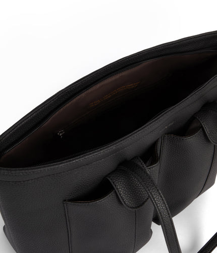 JOS Vegan Tote Bag - Grain | Color: Black - variant::black
