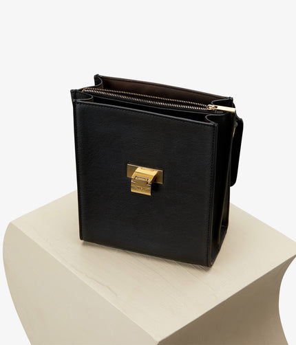 PETRA Vegan Crossbody Bag - vintage| Color: Black - variant::black