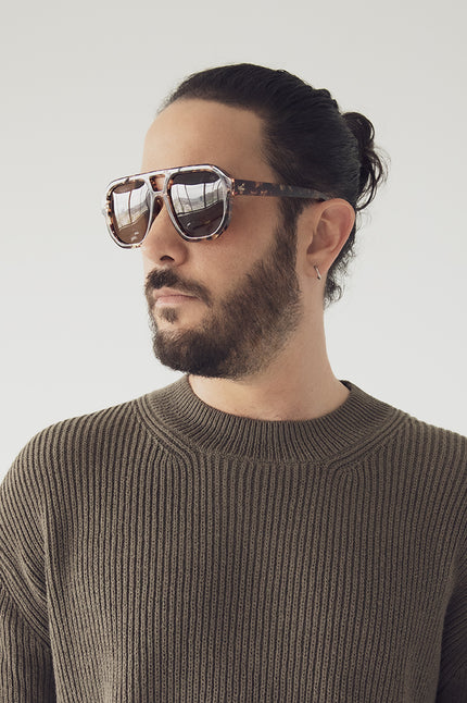 LIVY Aviator Style Recycled Sunglasses | Color: Tortoise - variant::Tortoise