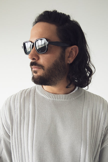 MEJIA Recycled Square Sunglasses | Color: Black - variant::black