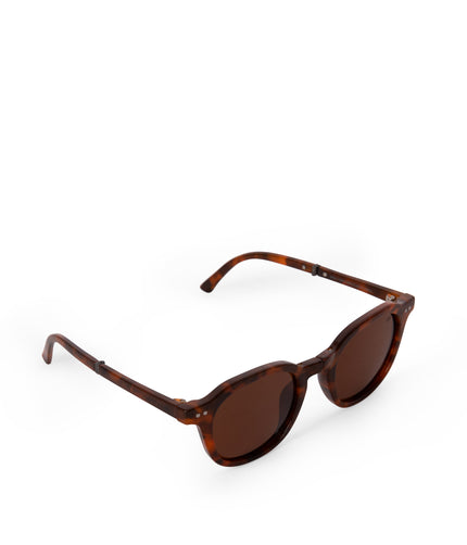 NIKA Round Foldable Recycled Sunglasses | Color: Tortoise - variant::tortoise
