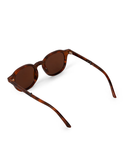 NIKA Round Foldable Recycled Sunglasses | Color: Tortoise - variant::tortoise