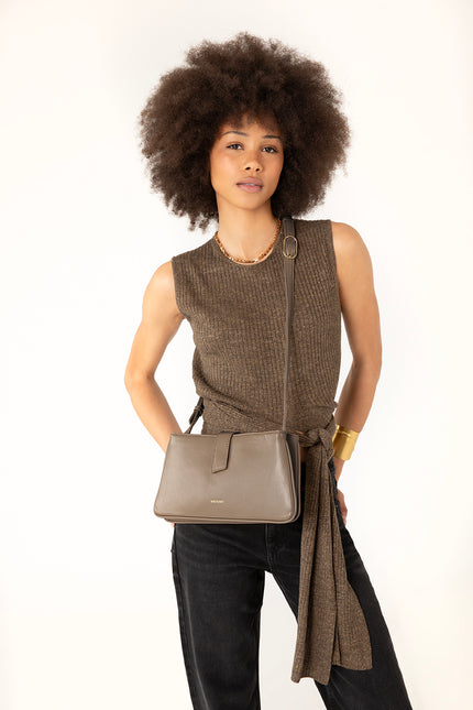 ADELINE Vegan Crossbody Bag - Theme | Color: Coffee - variant::coffee