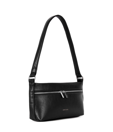 MALENESM Small Vegan Shoulder Bag – Theme | Color: Black - variant::black