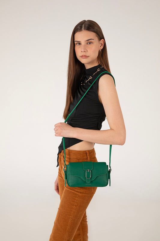 ISABELLE SM Vegan Crossbody Bag – Grain | Color: Avocado - variant::avocado