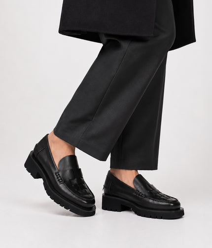 CELESTE Women's Vegan Loafers | Color: Black - variant::black