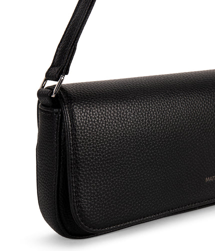 ENA Vegan Shoulder Bag - Grain | Color: Black - variant::black