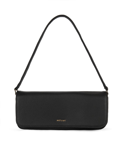 ENA Vegan Shoulder Bag - Grain | Color: Black - variant::black