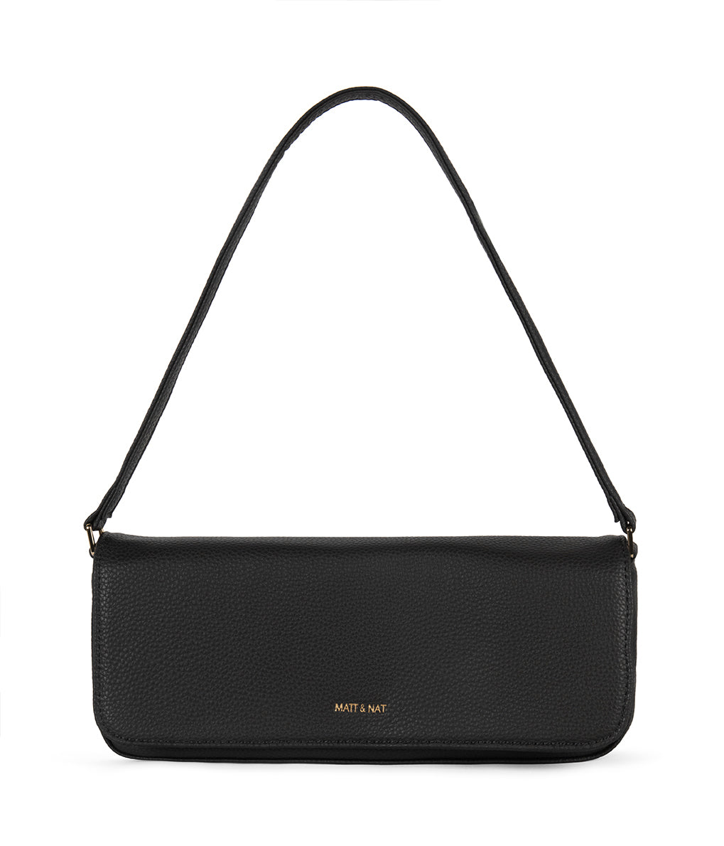 ENA Vegan Shoulder Bag - Grain | Color: Black - variant::black