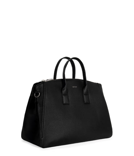 GIGI Vegan Weekender Bag - Grain | Color: Black - variant::black