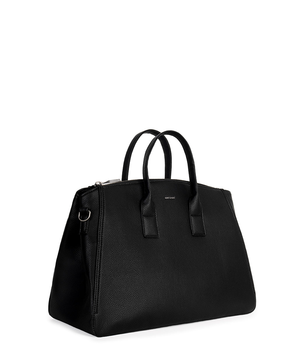 GIGI Vegan Weekender Bag - Grain | Color: Black - variant::black