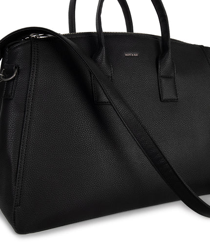 GIGI Vegan Weekender Bag - Grain | Color: Black - variant::black