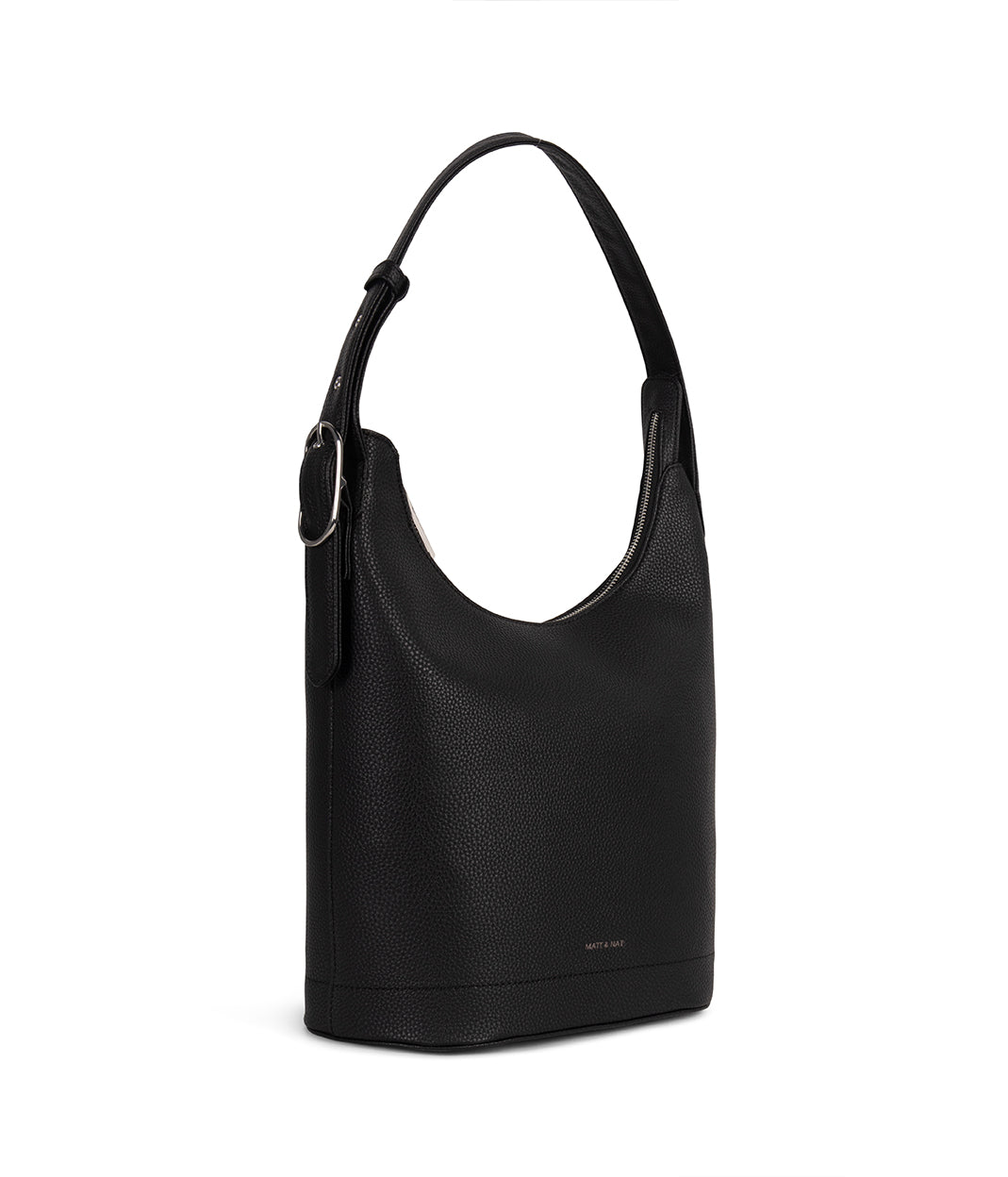 JESA Vegan Hobo Bag - Grain | Color: Black - variant::black