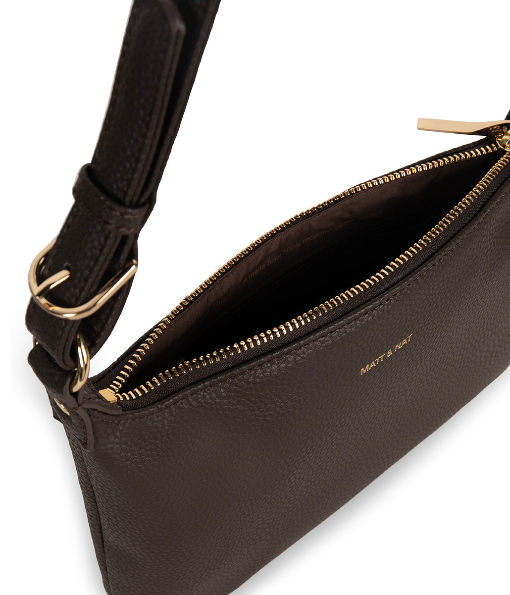 JINA Vegan Shoulder Bag - Grain | Color: Fudge - variant::fudge