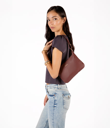 JINA Vegan Shoulder Bag - Grain | Color: Fudge - variant::fudge