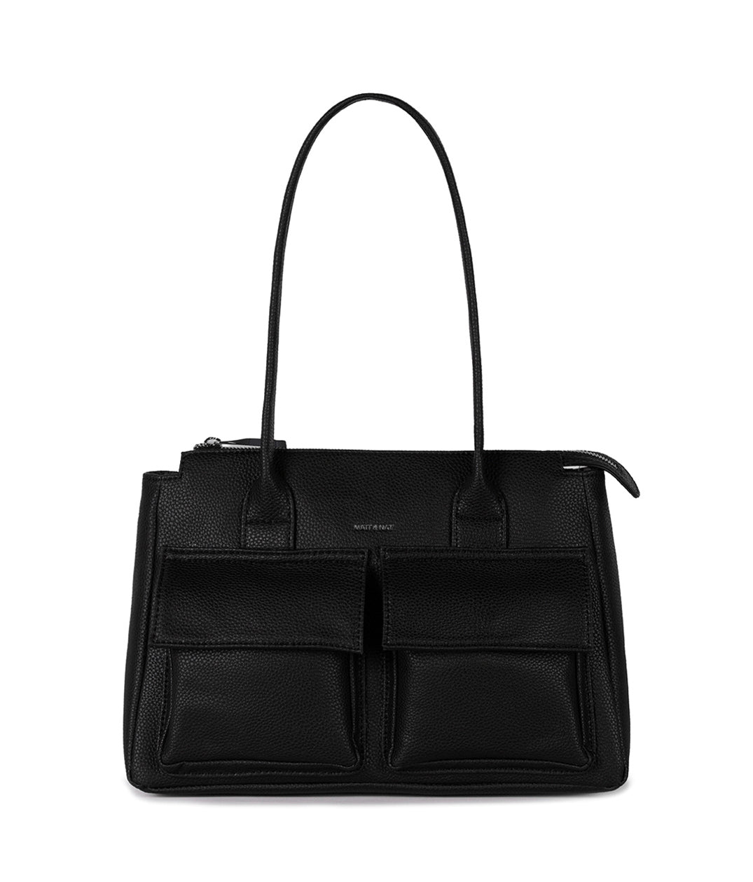 JORDI Vegan Tote Satchel – Grain | Color: Black - variant::black