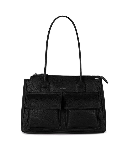 JORDI Vegan Tote Satchel – Grain | Color: Black - variant::black