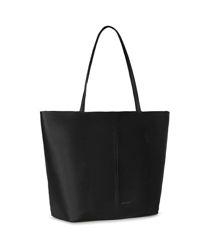 NATALIA Vegan Tote Bag – Grain | Color: Black - variant::black
