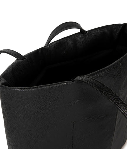 NATALIA Vegan Tote Bag – Grain | Color: Black - variant::black