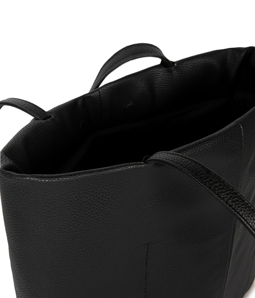 NATALIA Vegan Tote Bag – Grain | Color: Black - variant::black