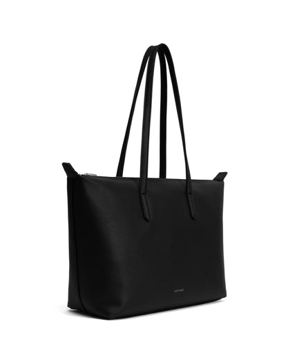ABBI Vegan Tote Bag - Grain | Color: Black - variant::black