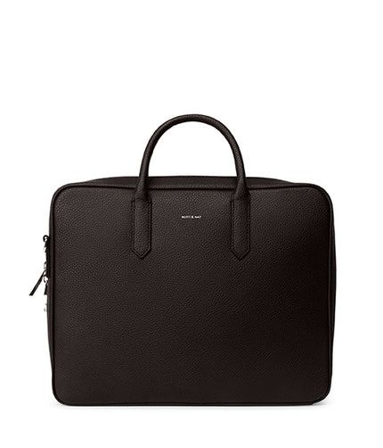 ELON Vegan Briefcase - Grain | Color: Fudge - variant::fudge